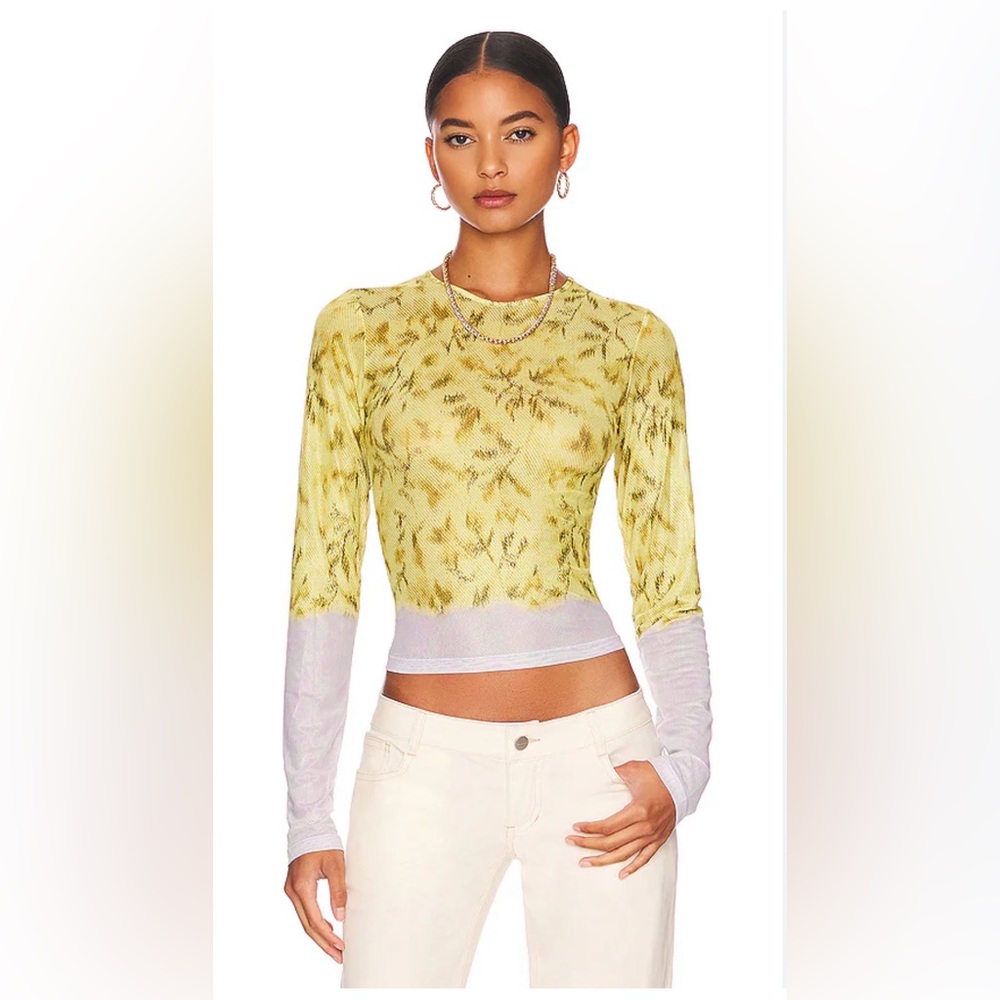 NWT Miaou Sheer Long-Sleeved Top in “Saint Bleached” - XL